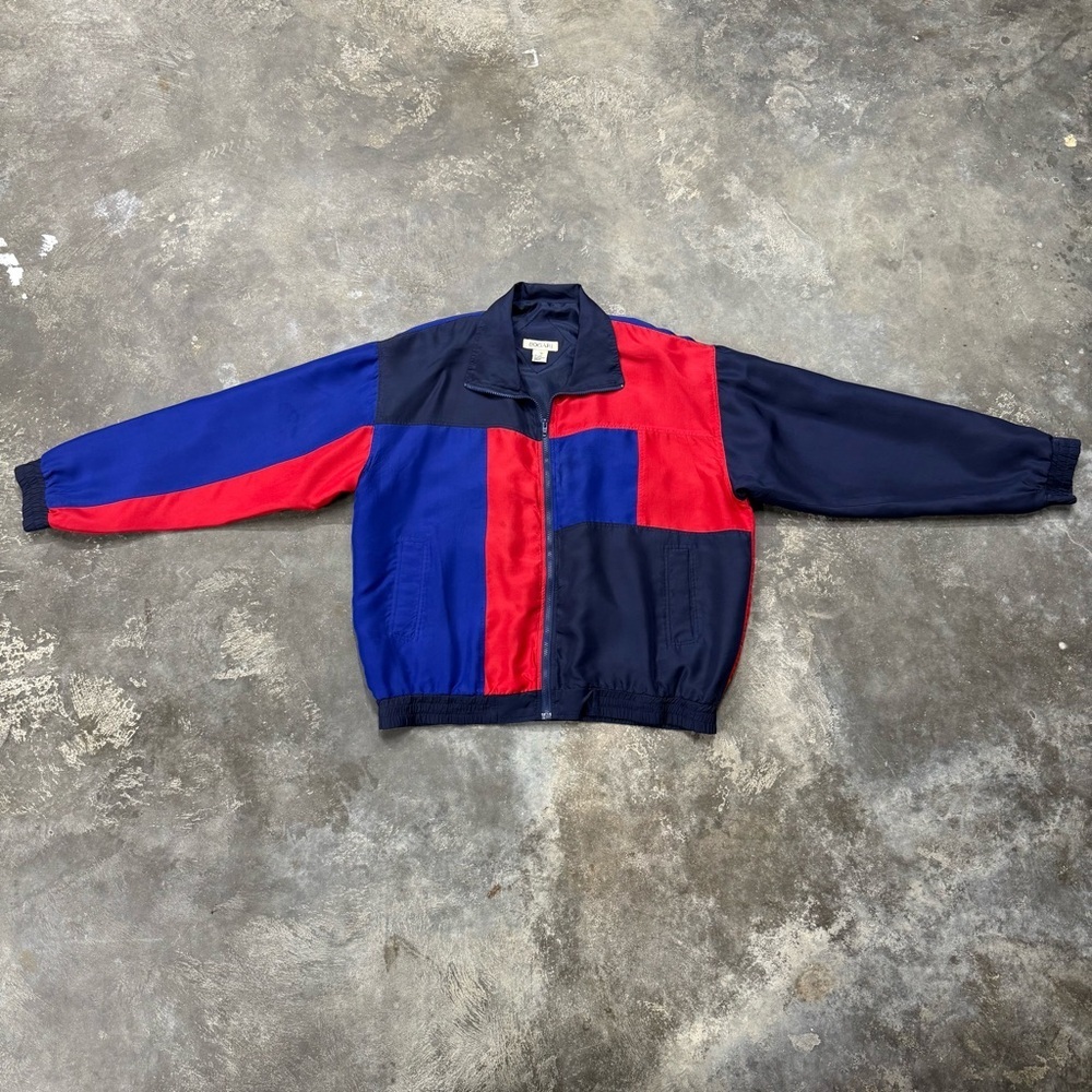 Vintage Bogari Silk Colorblock Full Zip Jacket Windbreaker - Picture 4 of 8